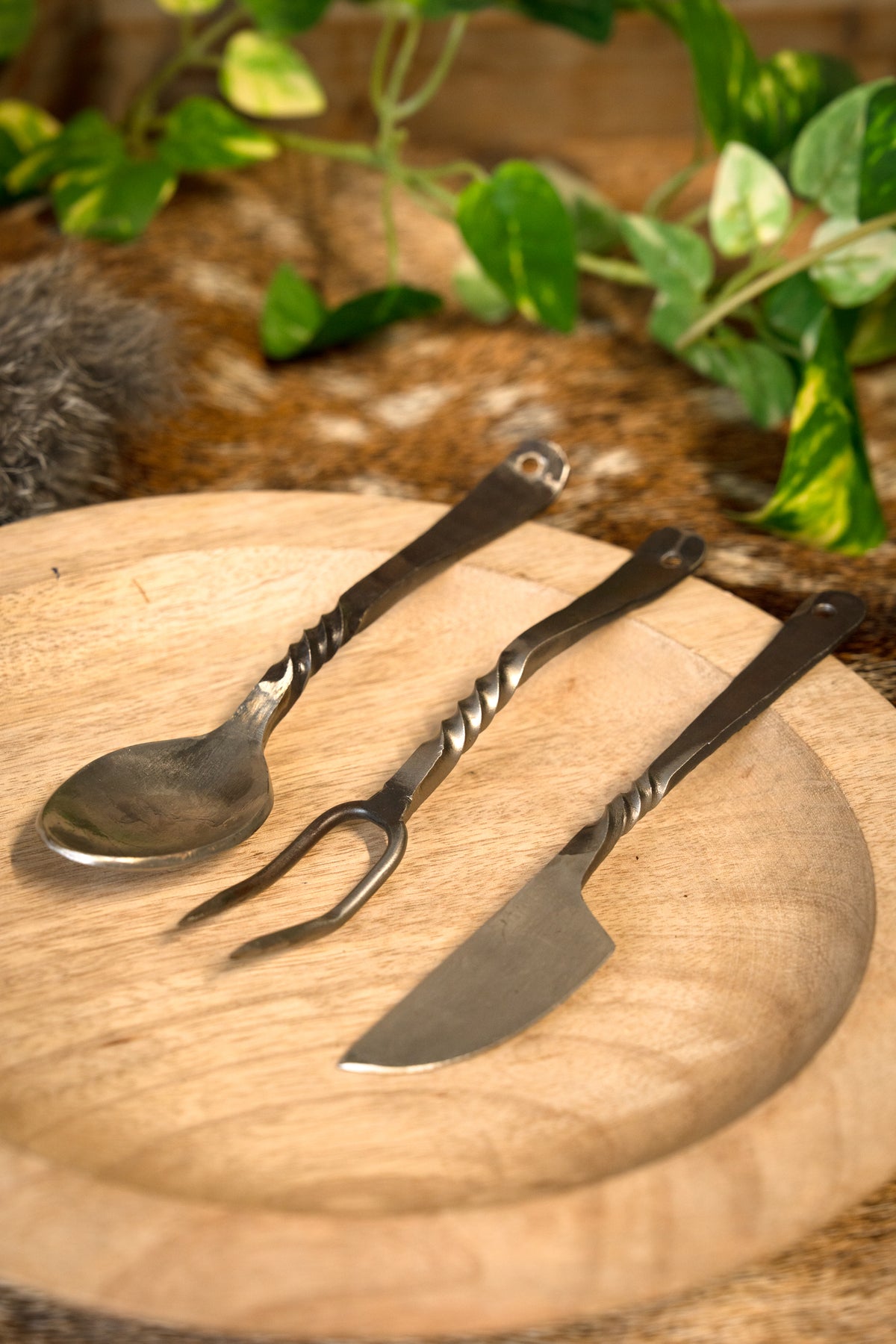 Cutlery set Landsknecht with pouch, stainless steel