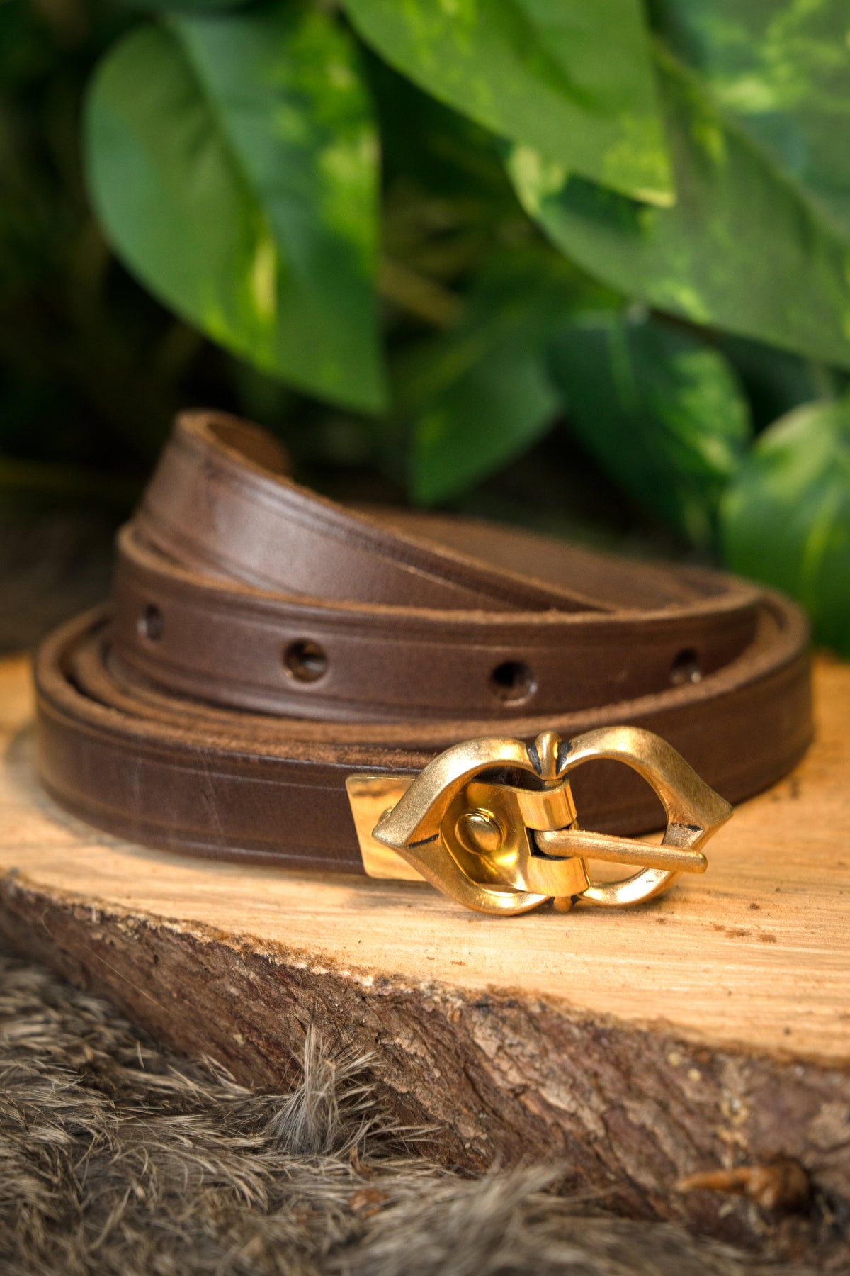 15th century belt Warwick, 151 cm, brown