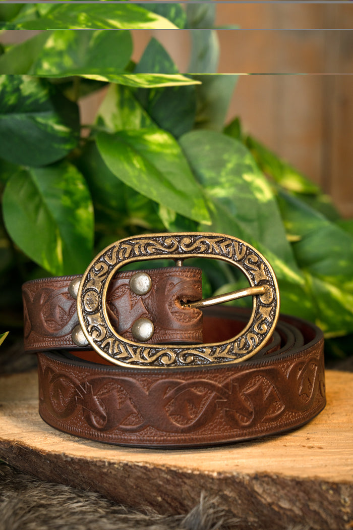 Leather belt Tinuviel, 130 cm, brown