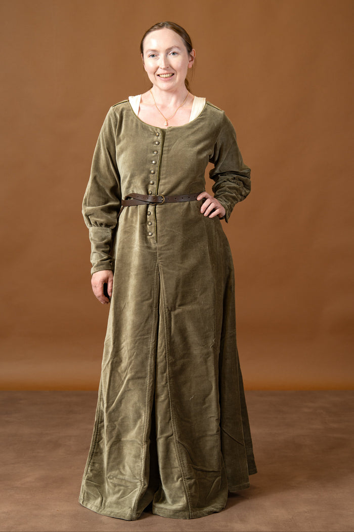 Velvet cotehardie Christina, green