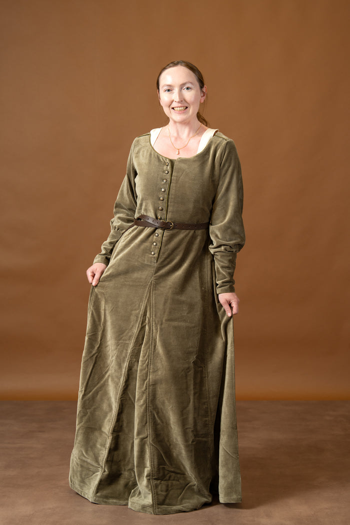 Velvet cotehardie Christina, green