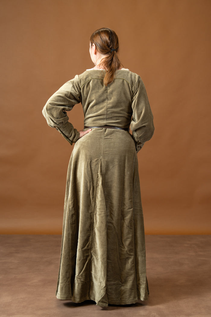 Velvet cotehardie Christina, green