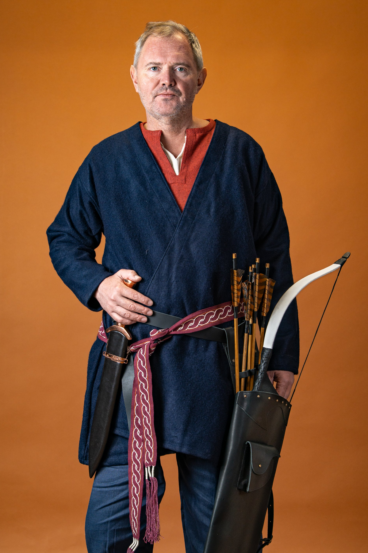 Viking caftan Loki, wool blend, blue