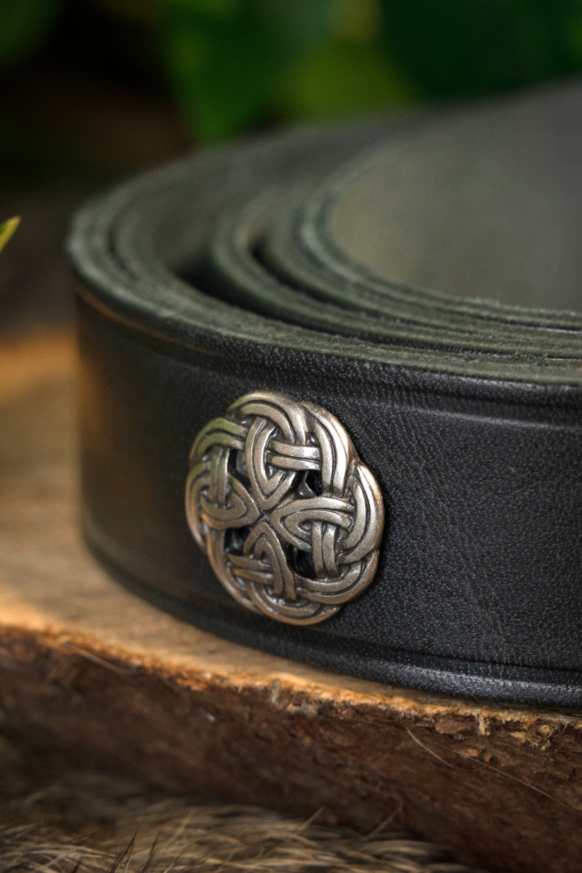 Ringerike Viking belt deluxe, black, silvered, 165 cm
