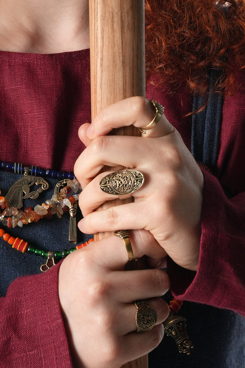 Saksische ring Trewhiddle, brons