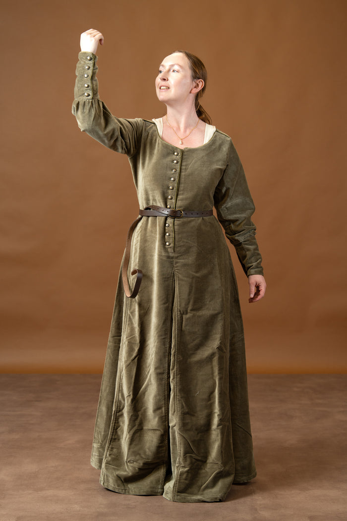 Velvet cotehardie Christina, green