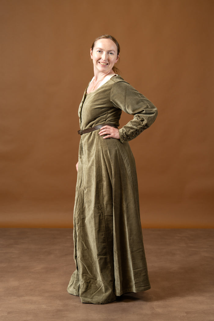 Velvet cotehardie Christina, green
