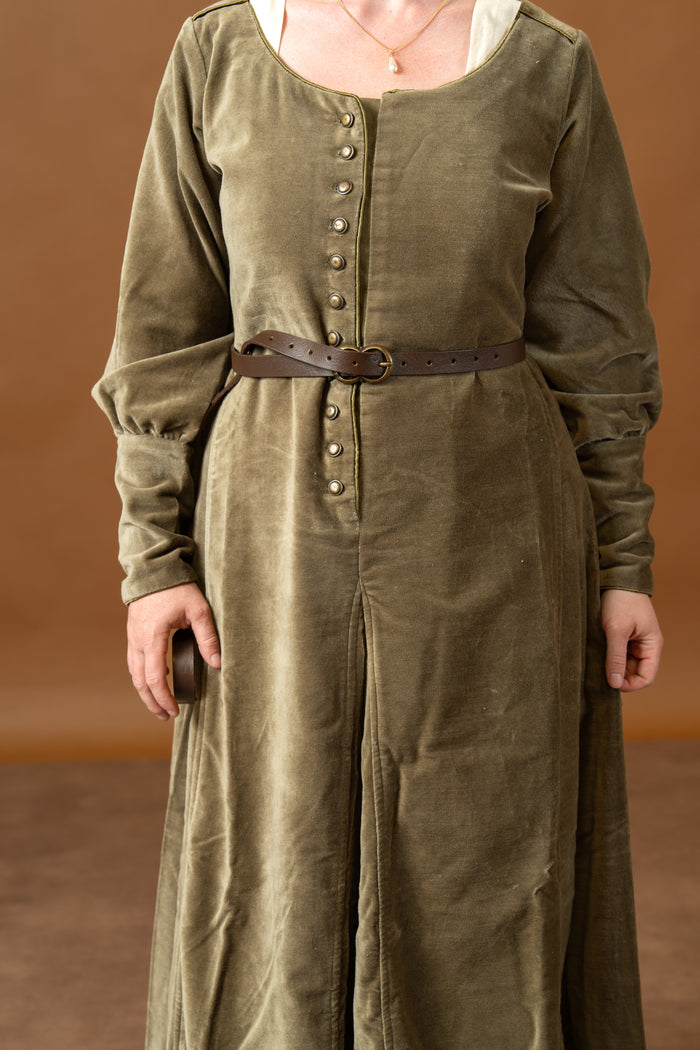 Velvet cotehardie Christina, green