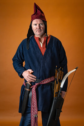 Viking caftan Loki, wool blend, blue
