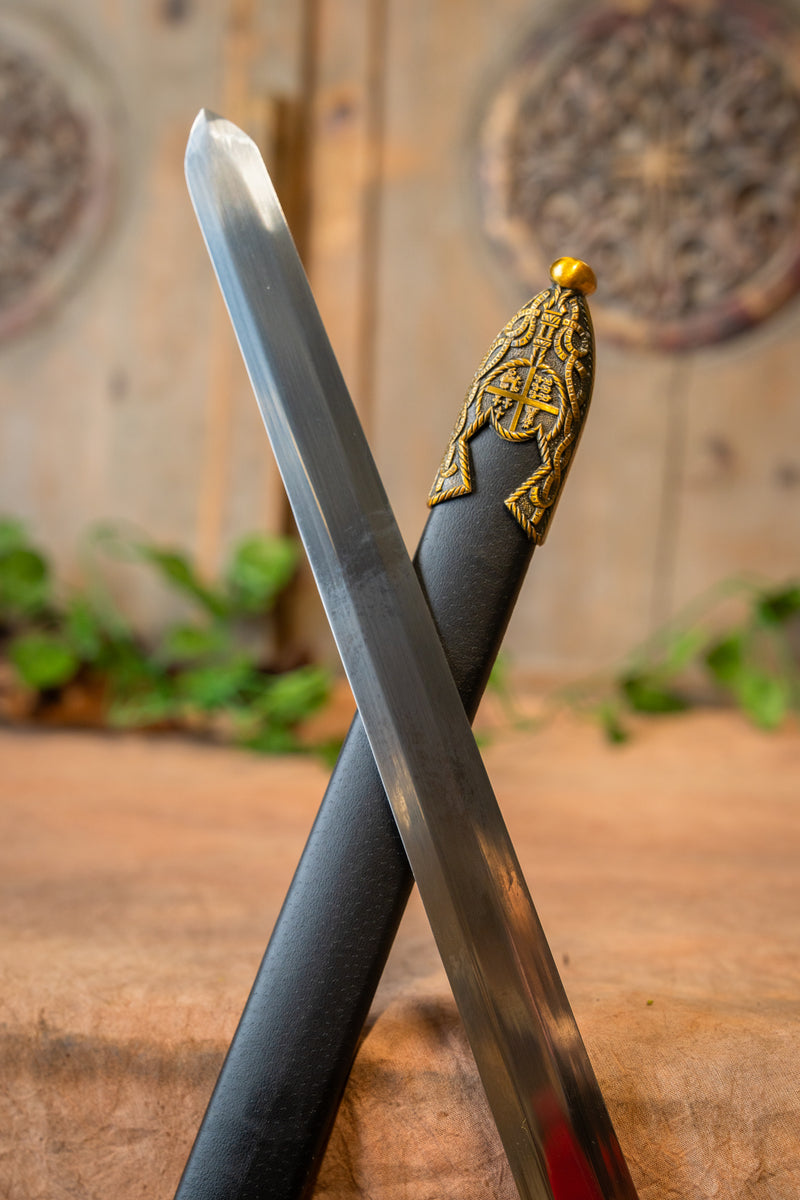 Spada di Carlo V con fodero, semi-affilata