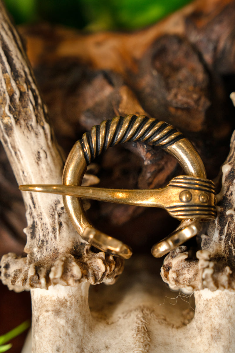 Baltische Ringfibel mit Tierköpfen, Bronze