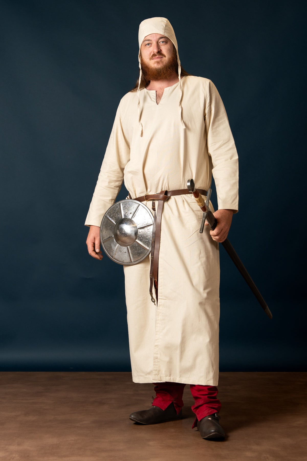 Long Medieval undertunic Bernard, natural