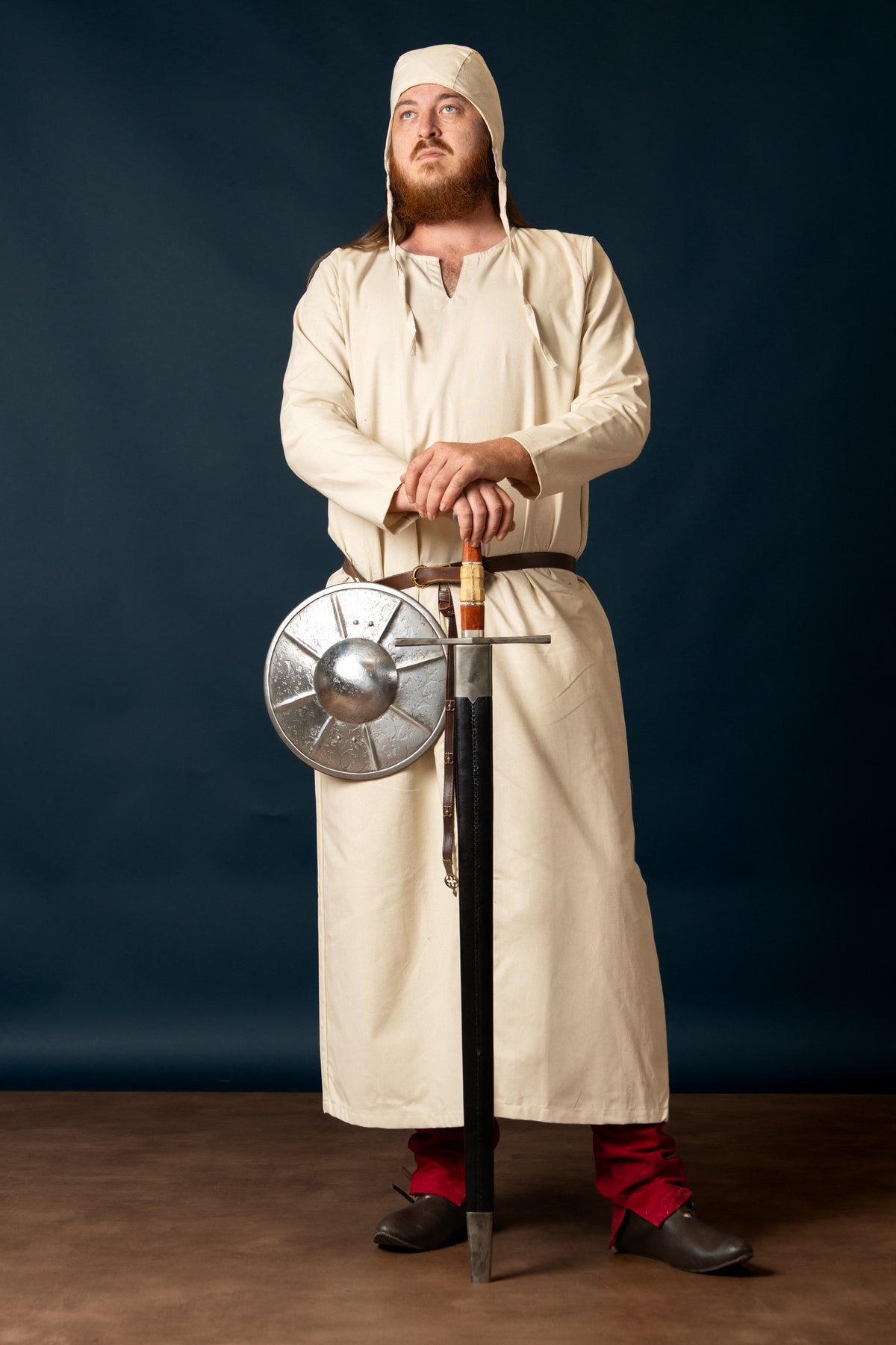 Long Medieval undertunic Bernard, natural