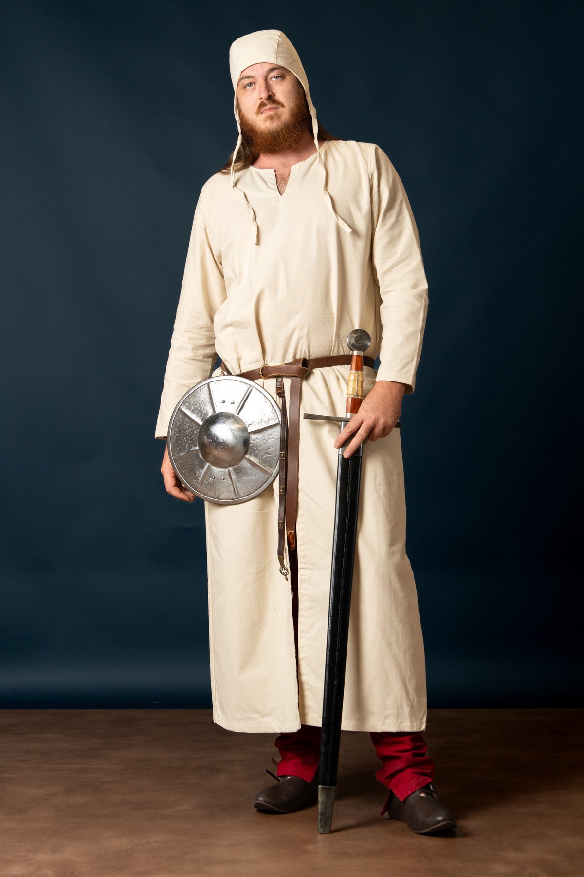 Long Medieval undertunic Bernard, natural