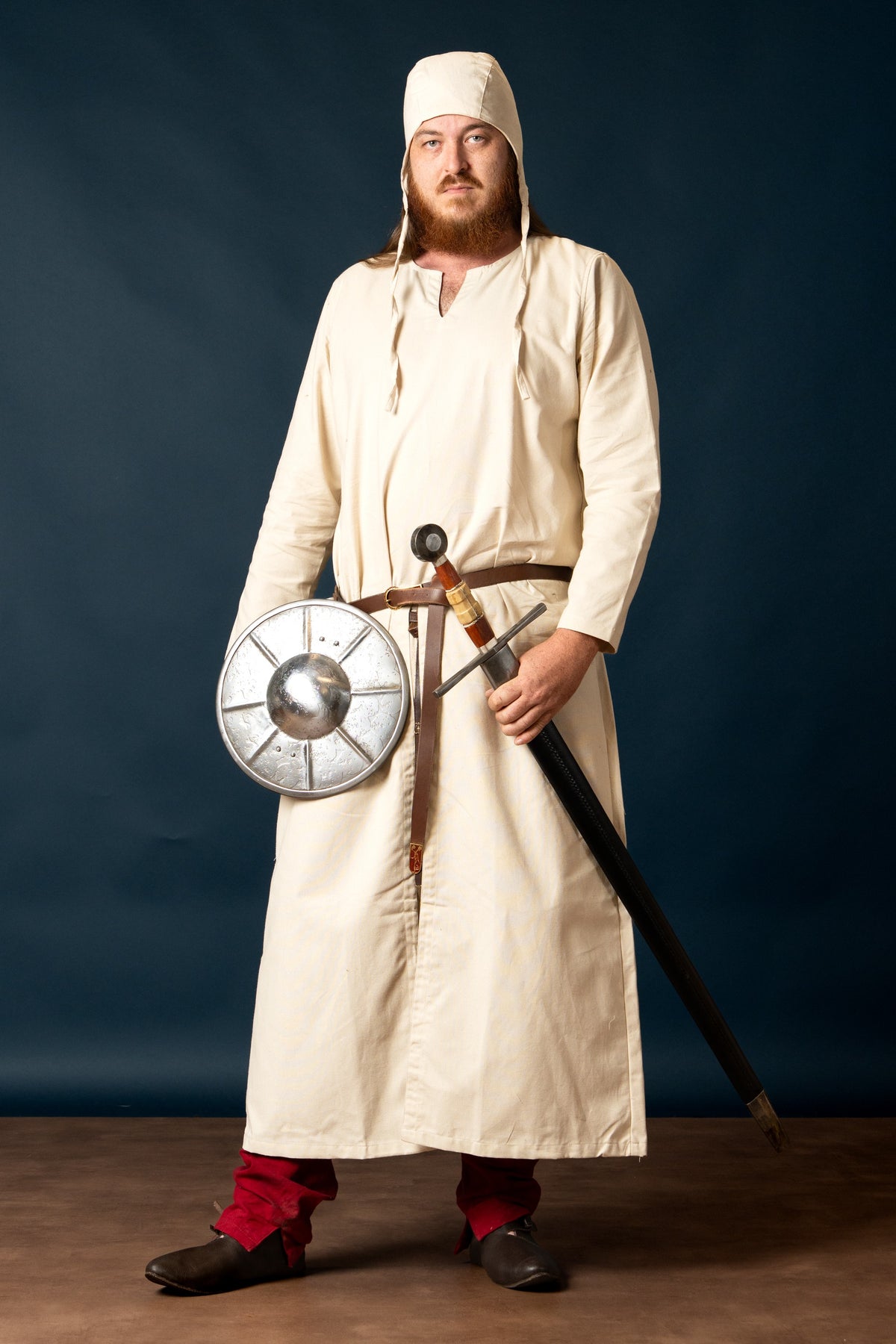 Long Medieval undertunic Bernard, natural