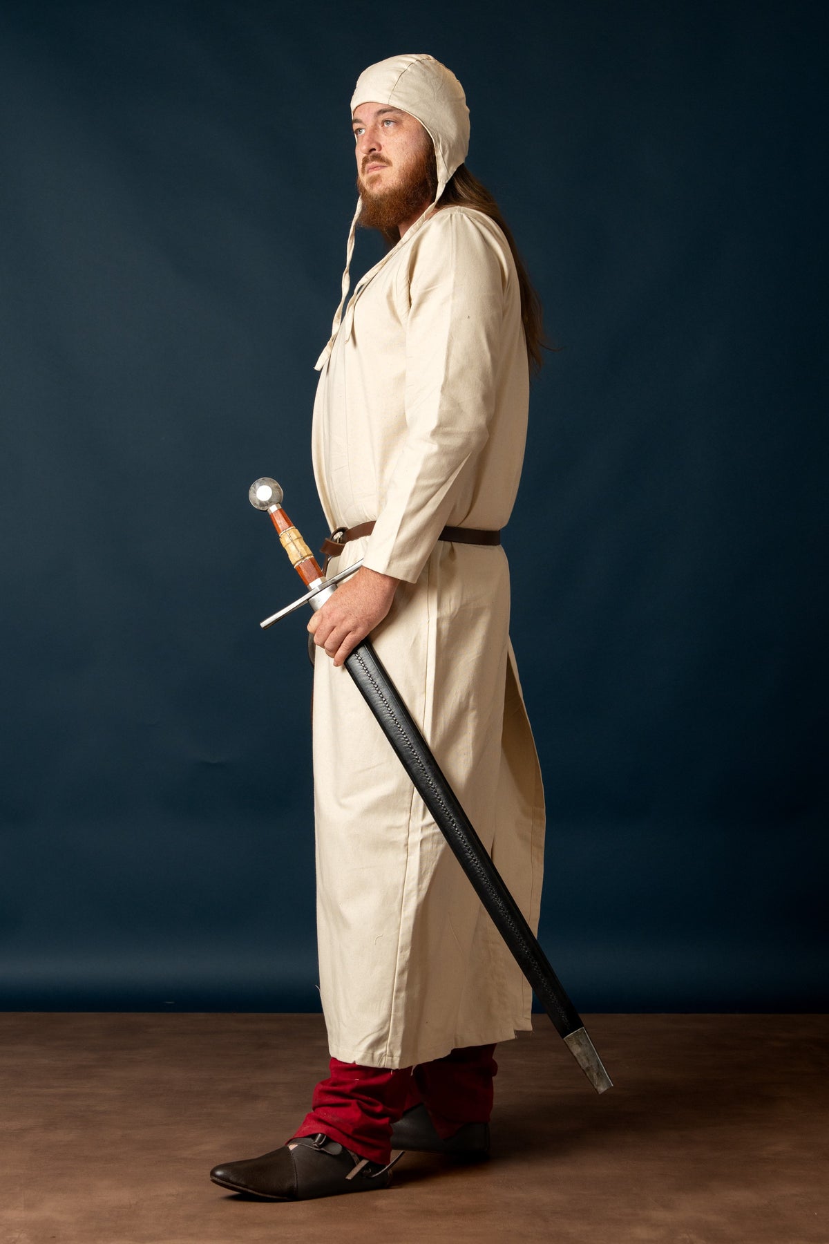 Long Medieval undertunic Bernard, natural