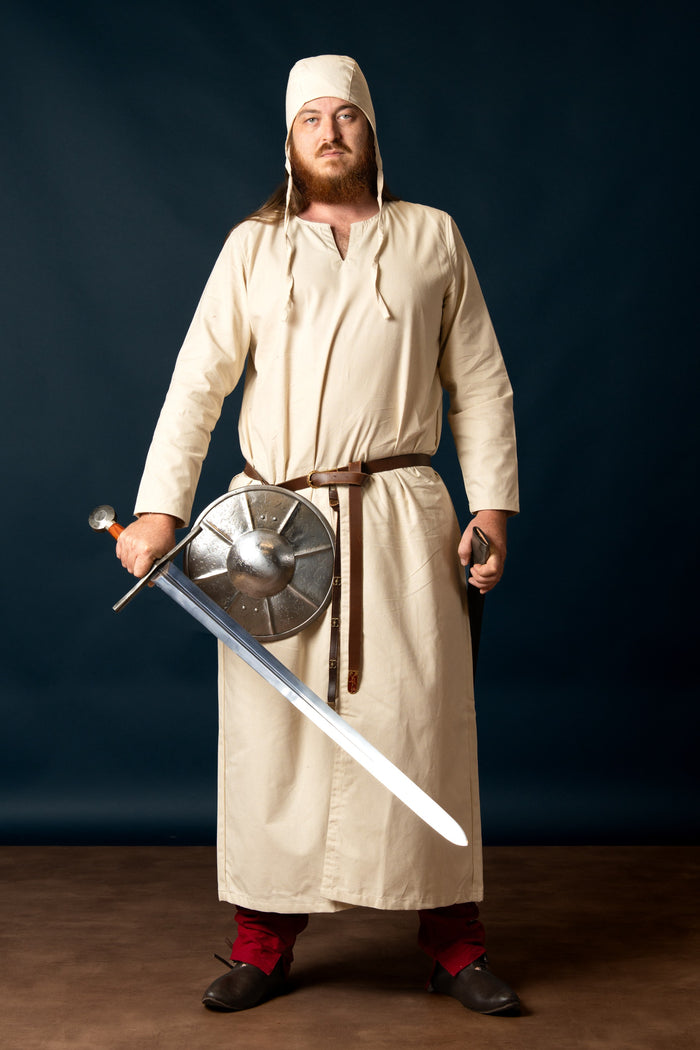 Medieval longsword with wooden grip, semi-sharp