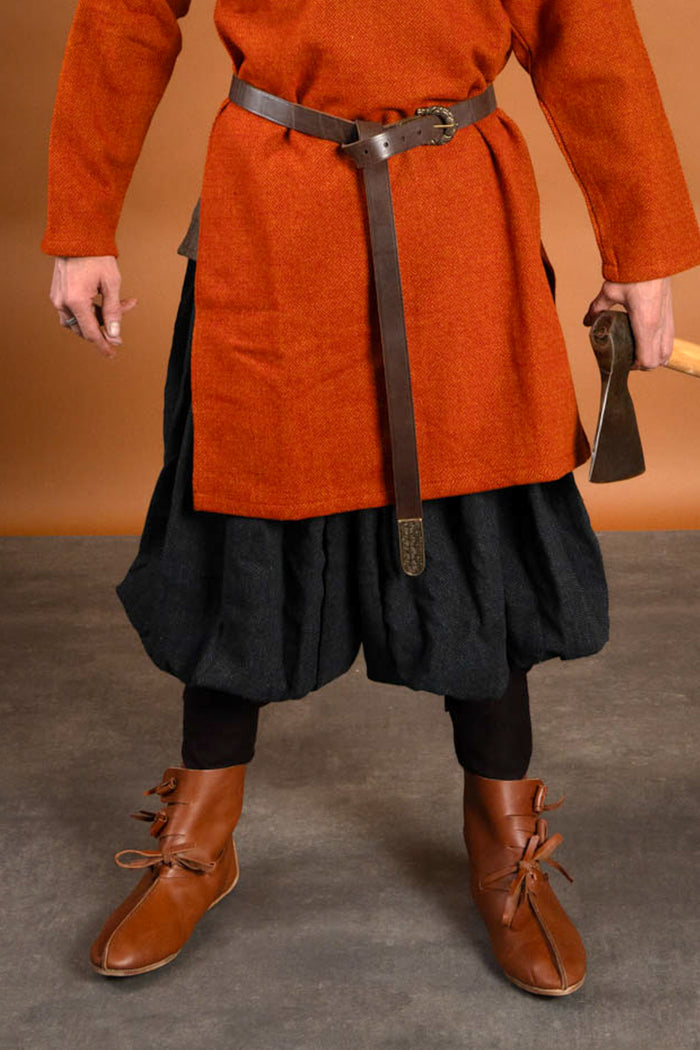 Rusvik Viking trousers Borys, herringbone pattern, black/grey, wool mix