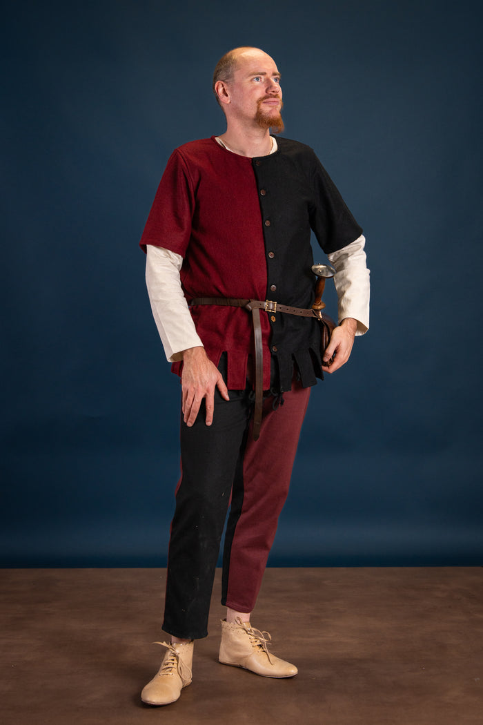 Surcoat Aleran, left, black, wool mix