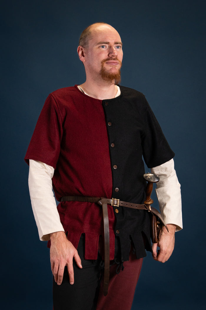 Surcoat Aleran, left, black, wool mix