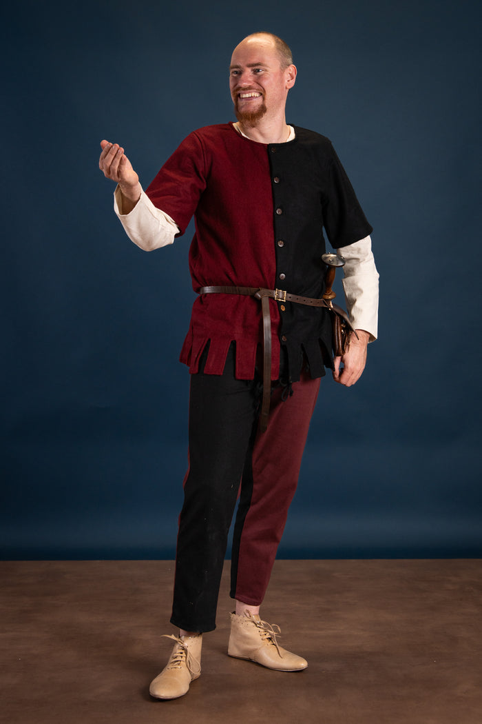 Surcoat Aleran, left, black, wool mix