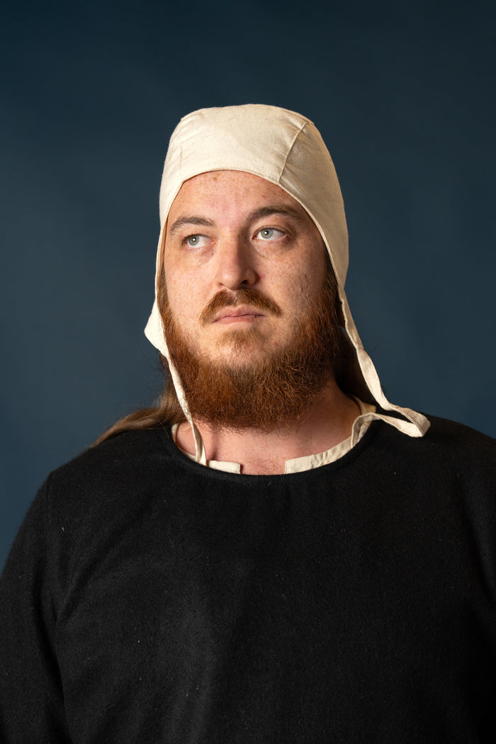 Medieval tunic Everard, black, wool mix