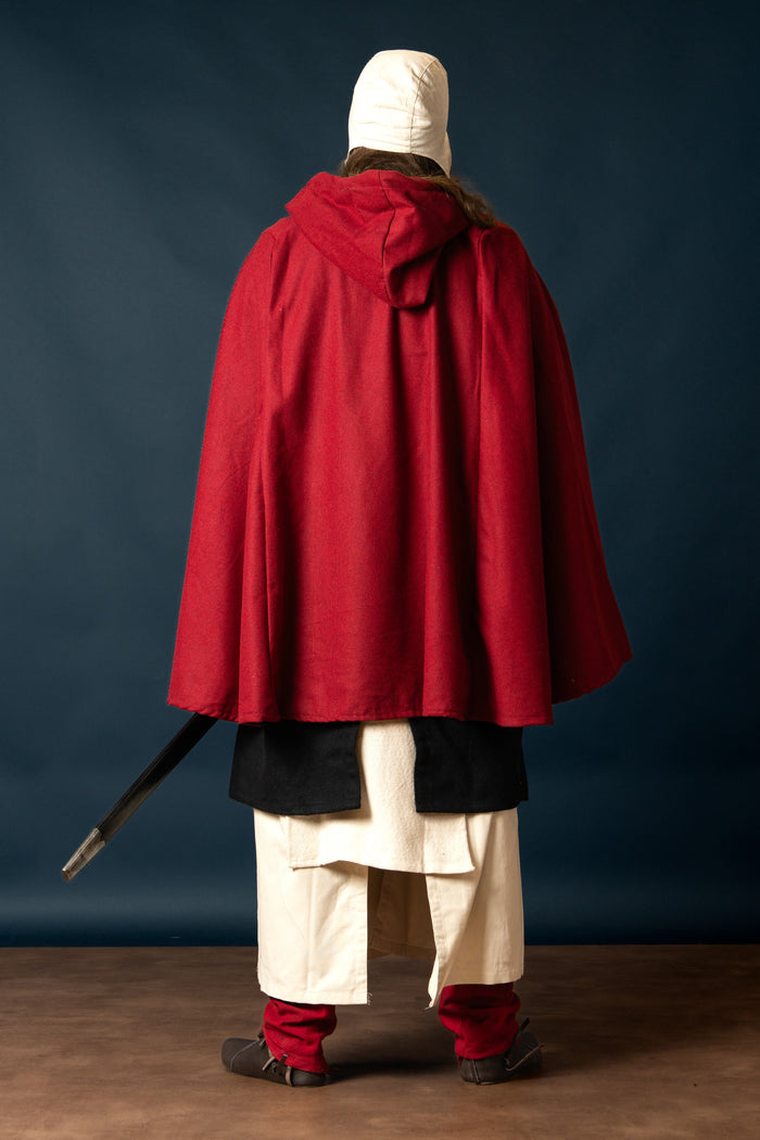 Gardecorp, travel cloak Raven, wool blend, red
