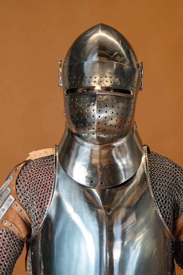 Great bascinet (1400–1450), 2 mm (battle-ready)