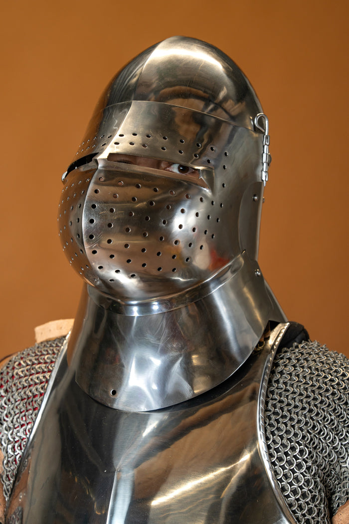 Great bascinet (1400–1450), 2 mm (battle-ready)