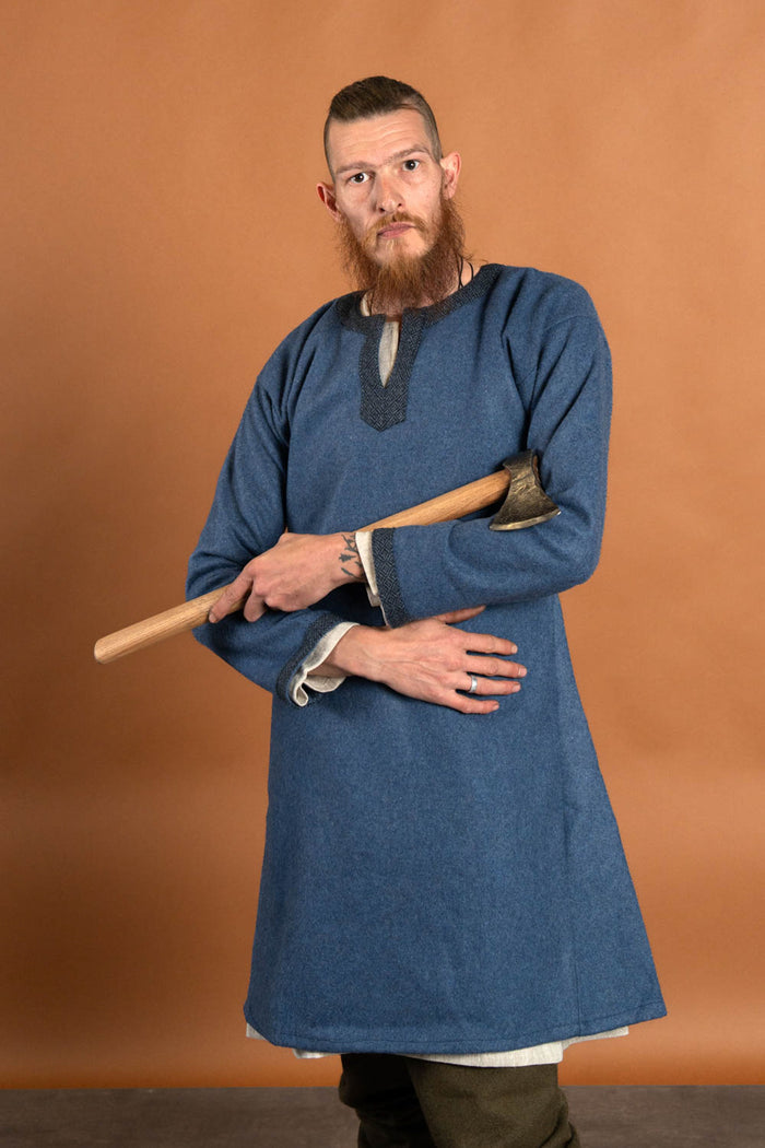 Viking tunic Guthrum, wool, blue