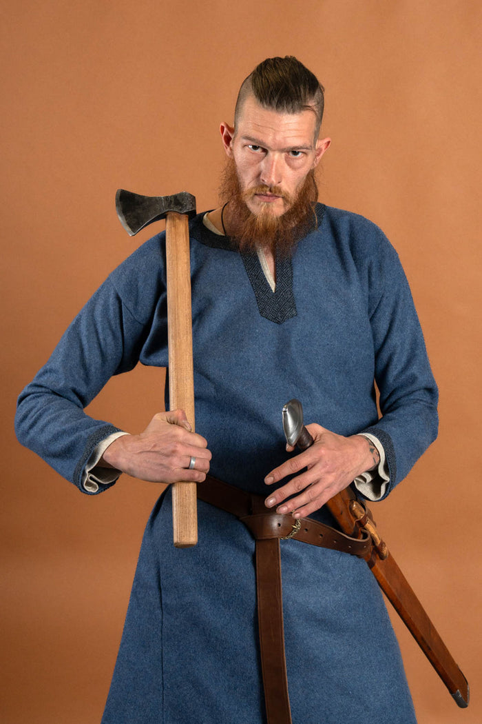 Viking tunic Guthrum, wool, blue
