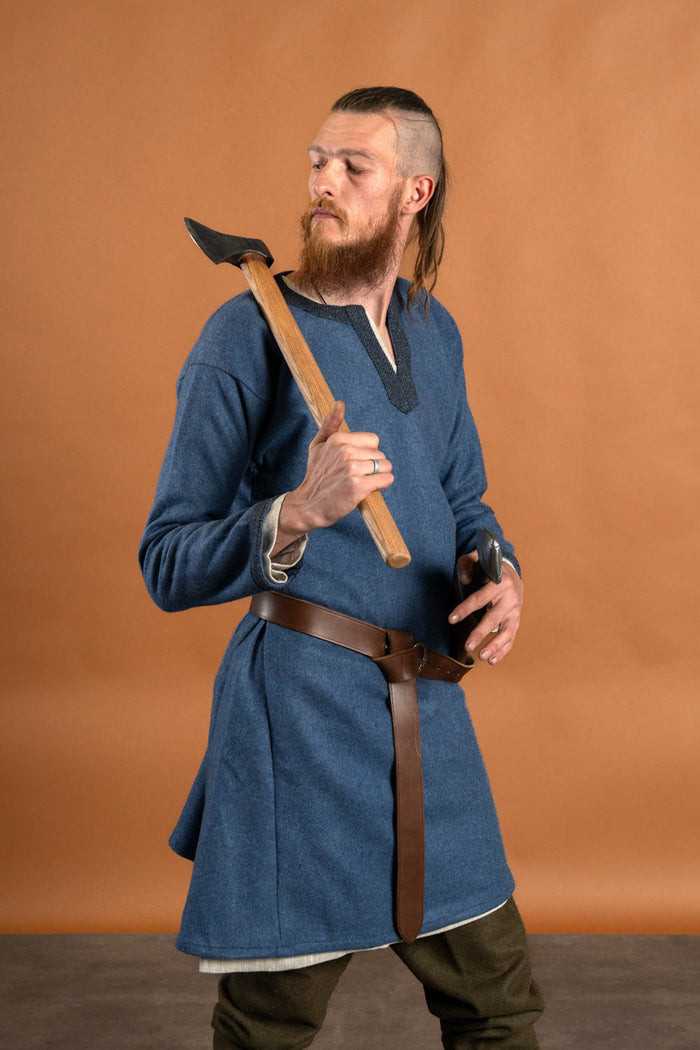 Viking tunic Guthrum, wool, blue