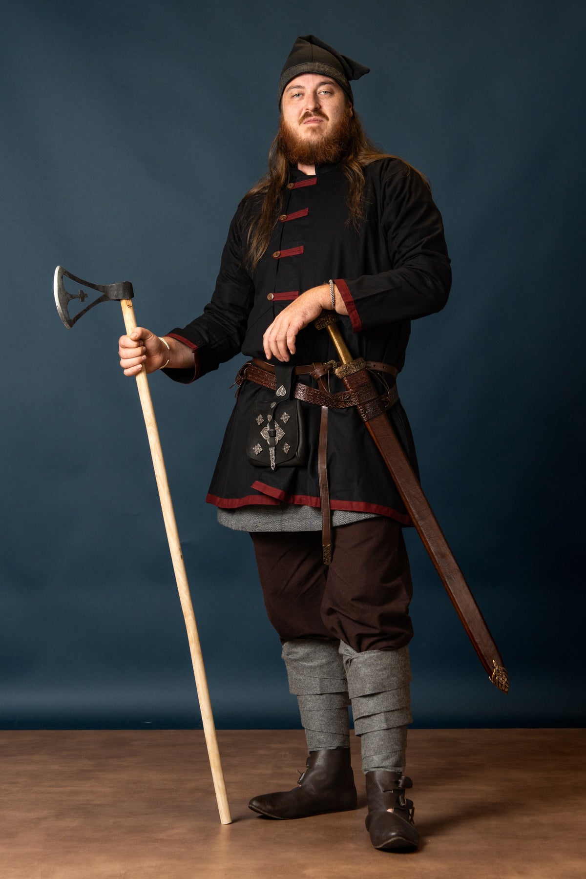Rusvik kaftan Jakub, black/burgundy