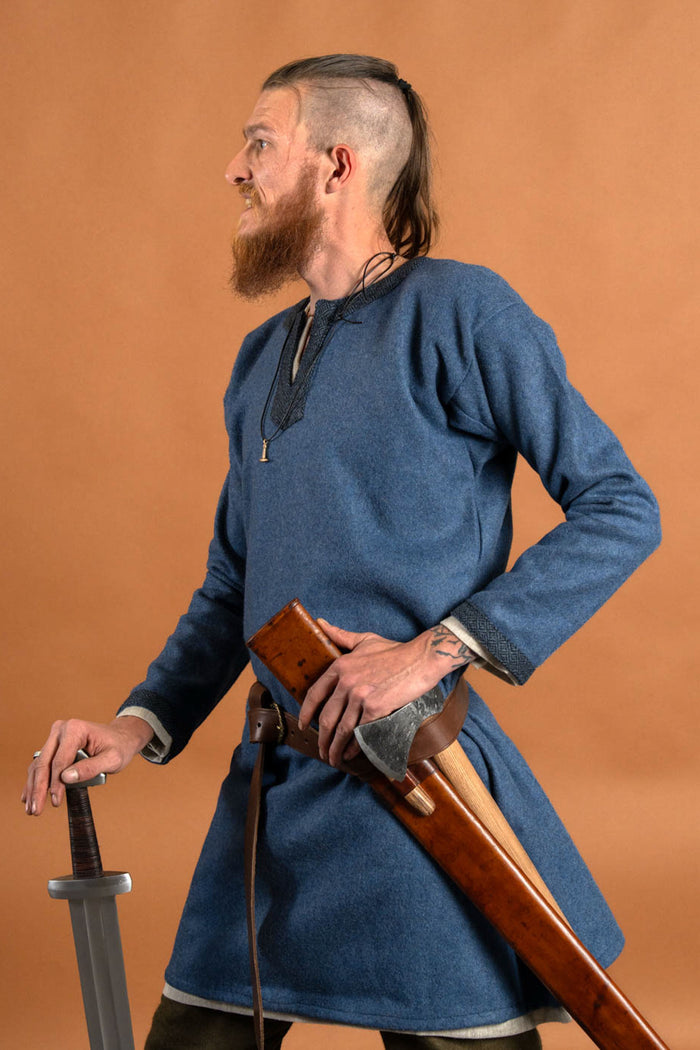 Viking tunic Guthrum, wool, blue