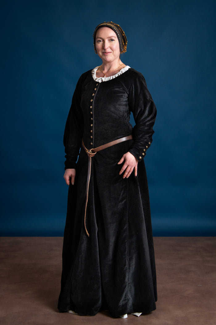 Velvet cotehardie Christina, black