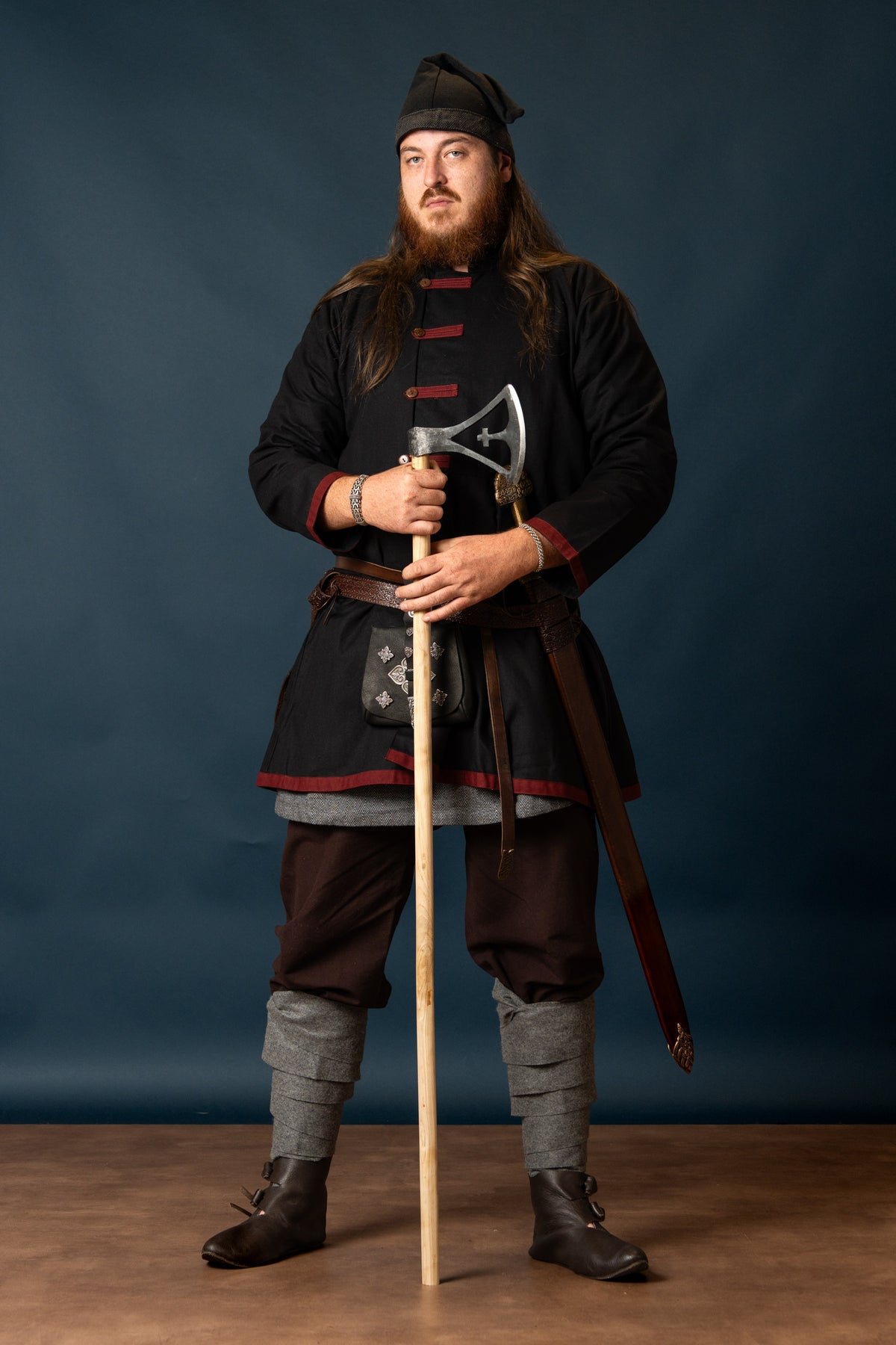 Rusvik kaftan Jakub, black/burgundy