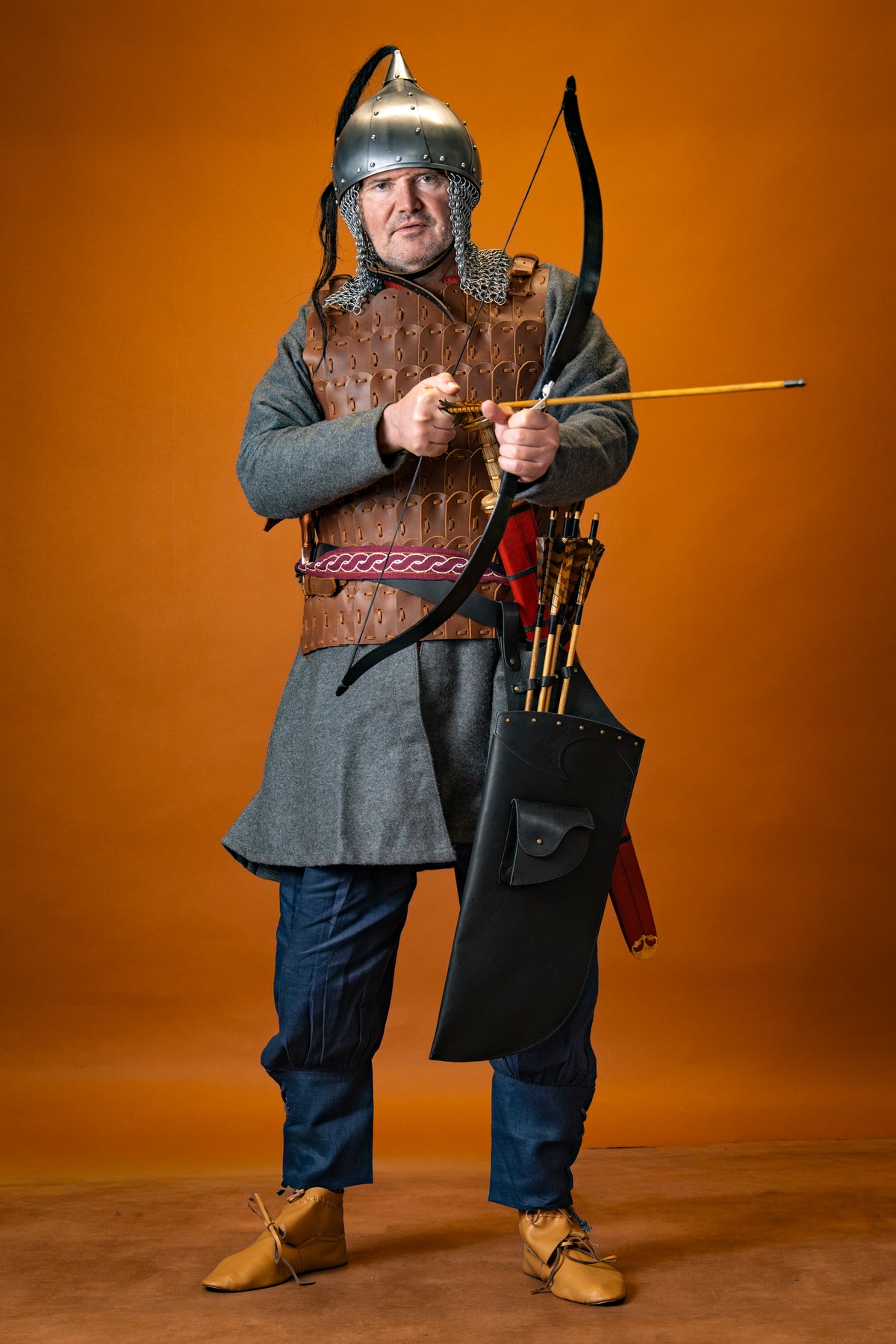 Viking caftan Loki (grey), wool blend