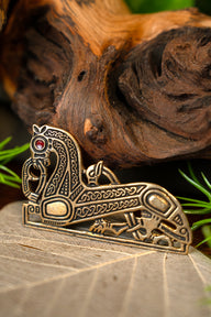 Vendel horse brooch Birka, right, bronze