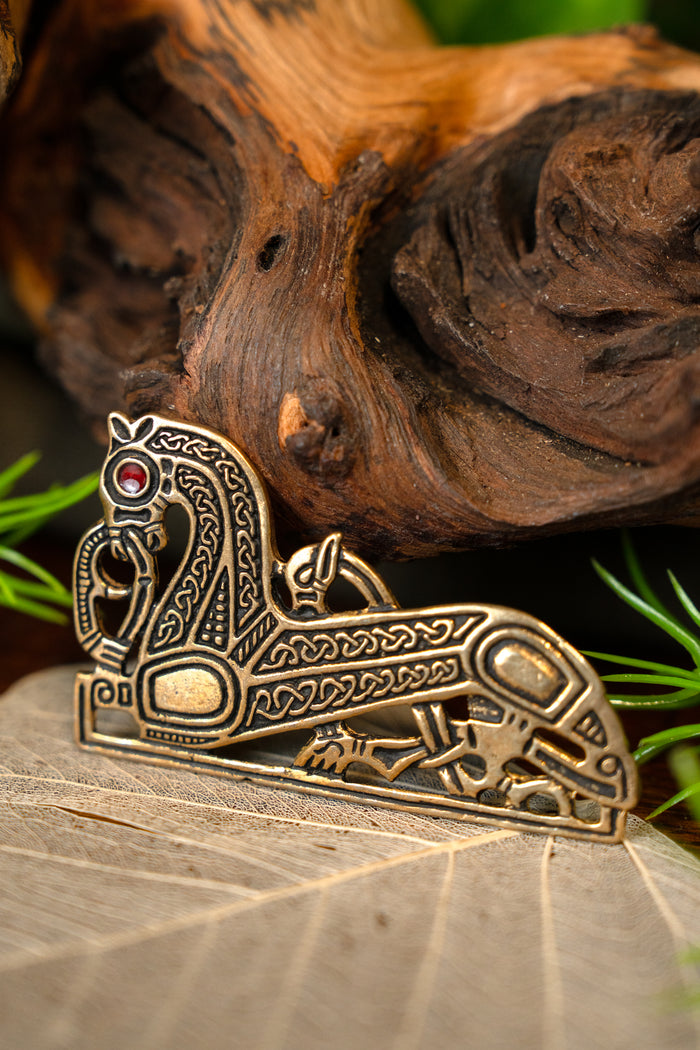 Vendel horse brooch Birka, right, bronze
