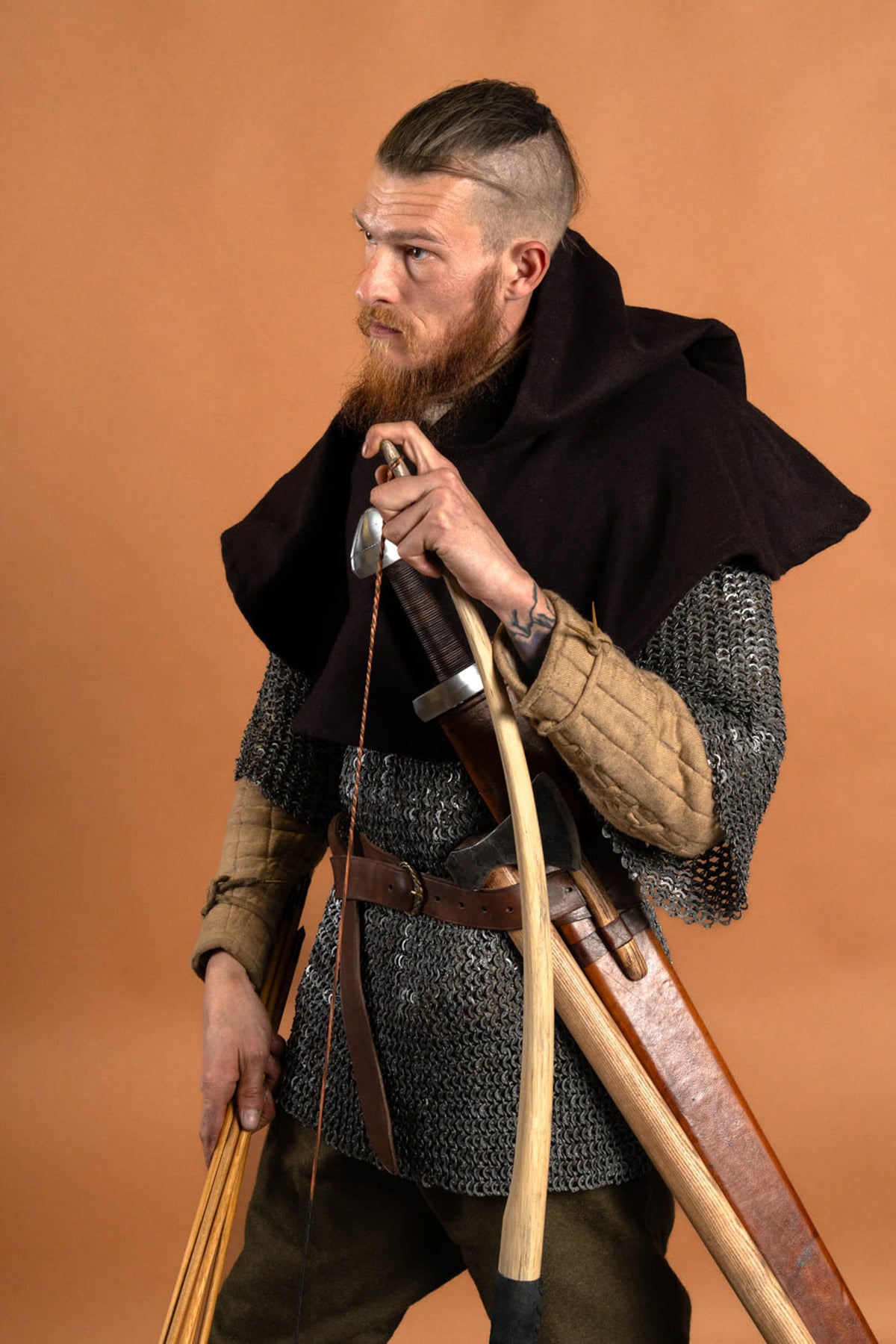 Chaperon Cucullus, wool blend, brown