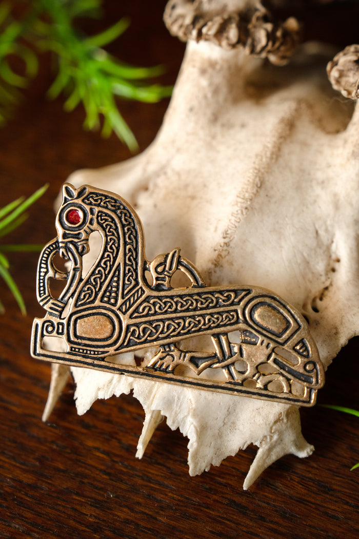 Vendel horse brooch Birka, right, bronze