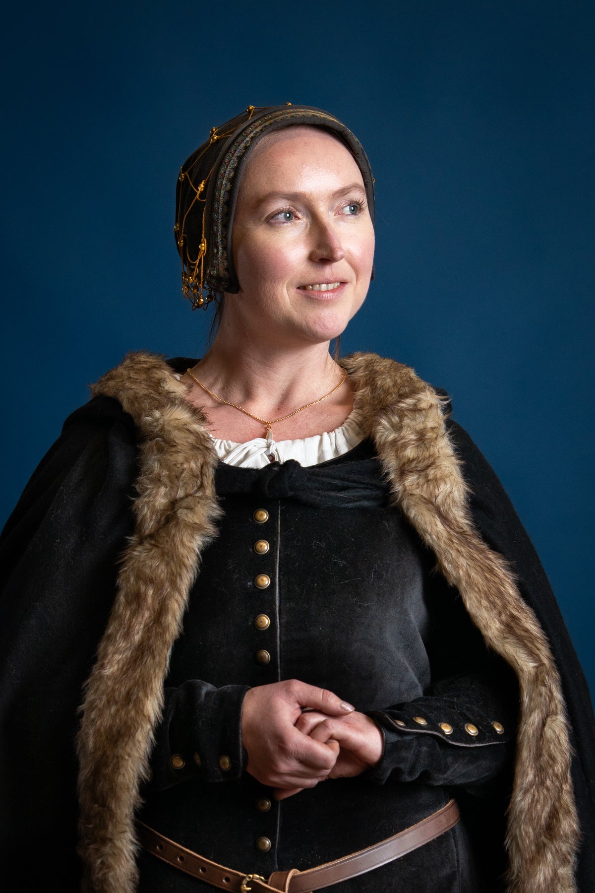 Hairnet (caul) Beatrice, velvet, dark brown