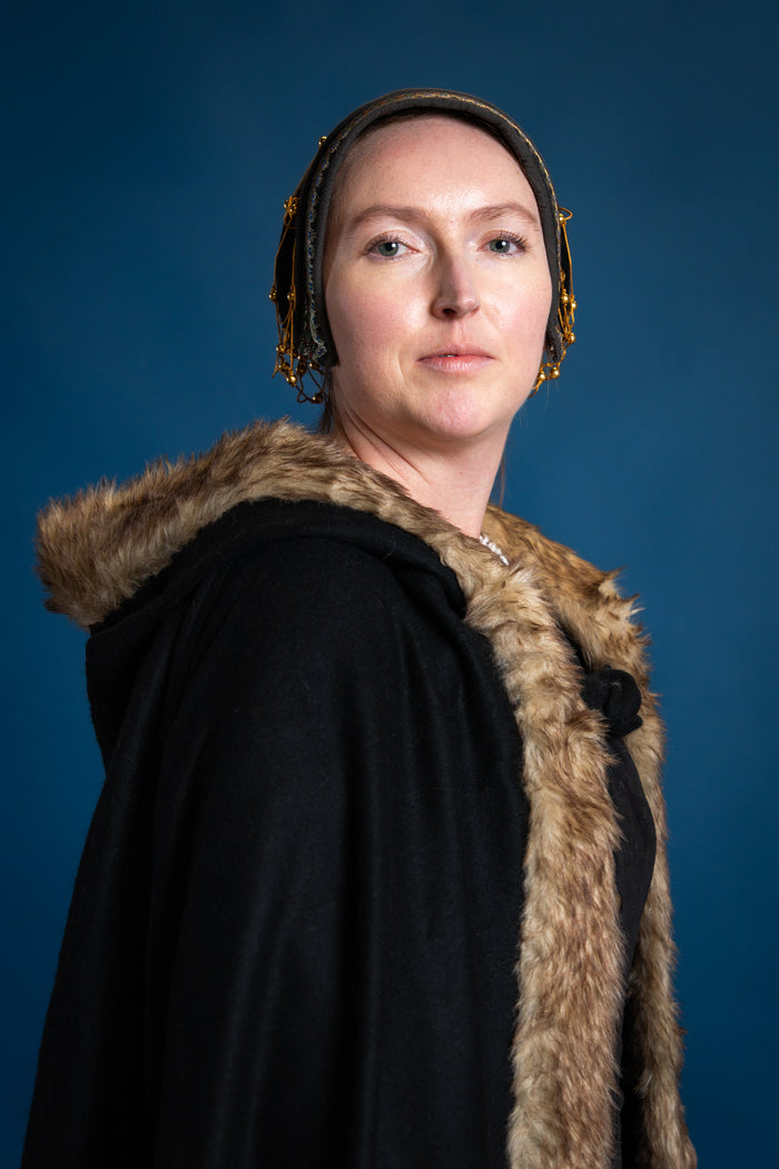 Hairnet (caul) Beatrice, velvet, dark brown