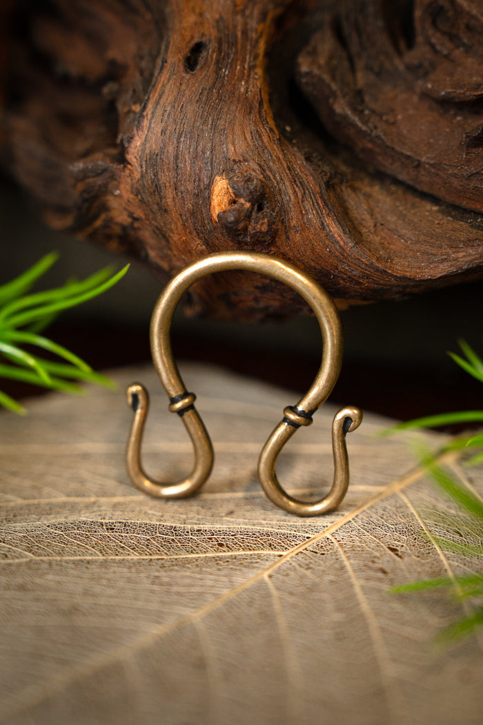 Viking jewellery hook, double, bronze