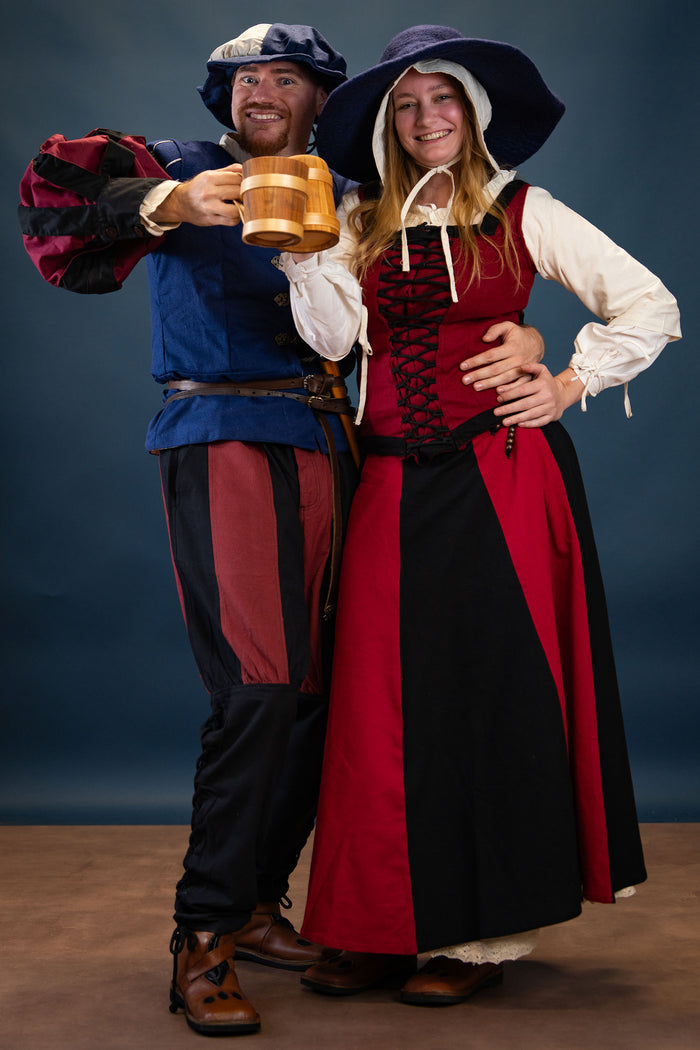 Landsknecht skirt Loreena, black-red