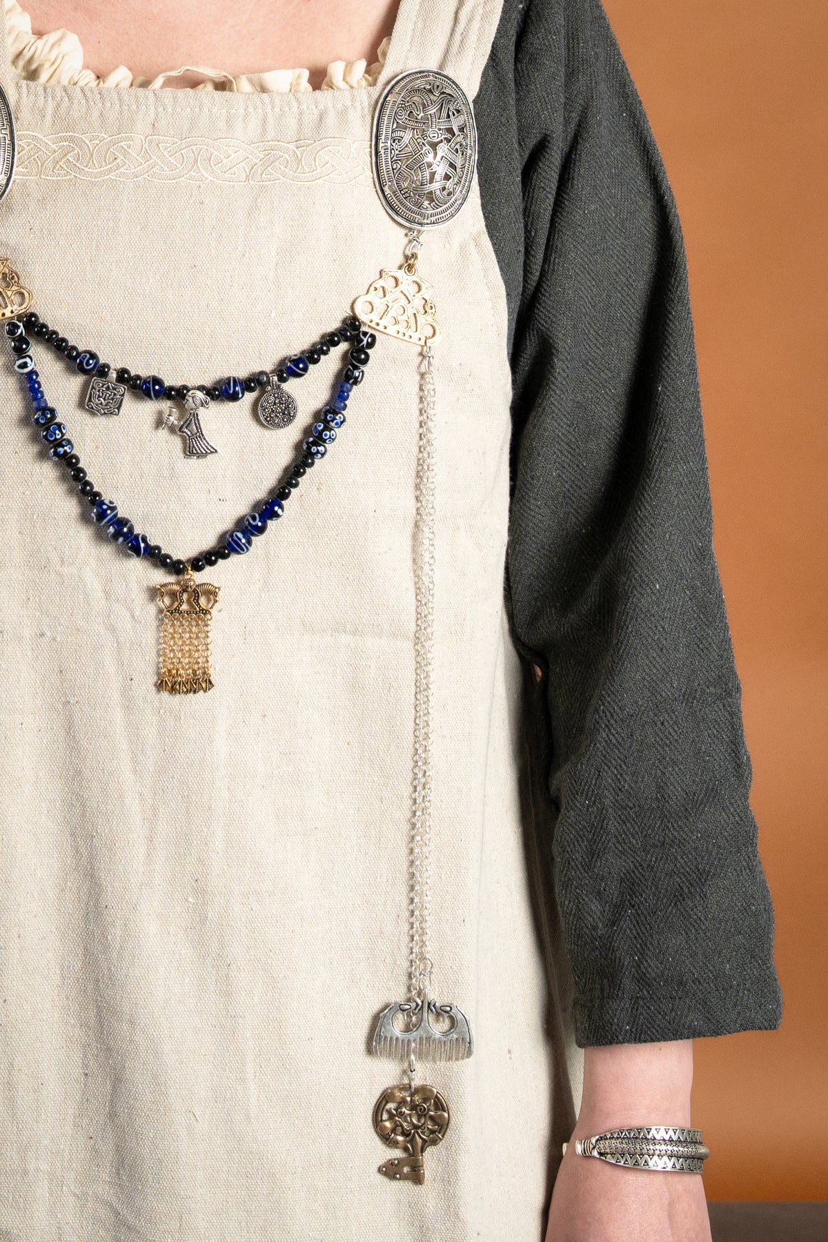 Viking necklace, silvered bronze