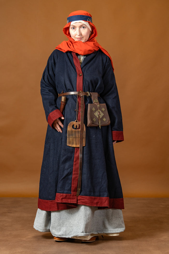 Rusvik Viking kaftan Kseniya, blue, wool blend