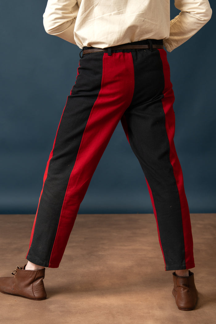 Landsknecht trousers Friedrich, red-black