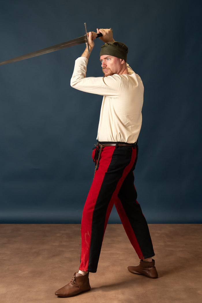 Landsknecht trousers Friedrich, red-black