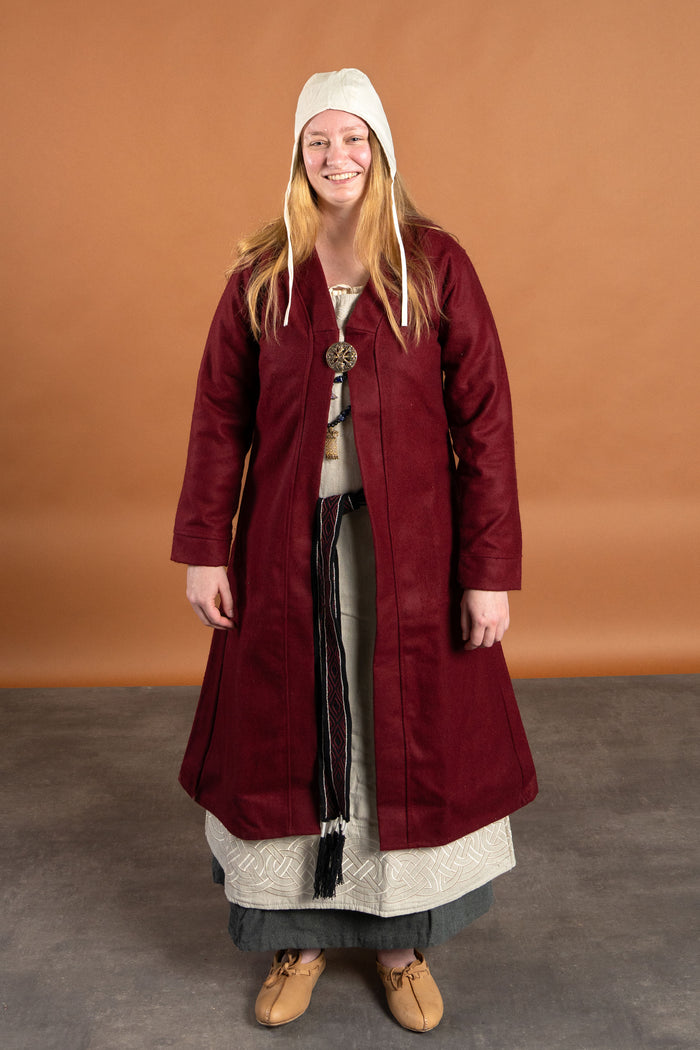 Birka kaftan Aslaug, wool blend, red